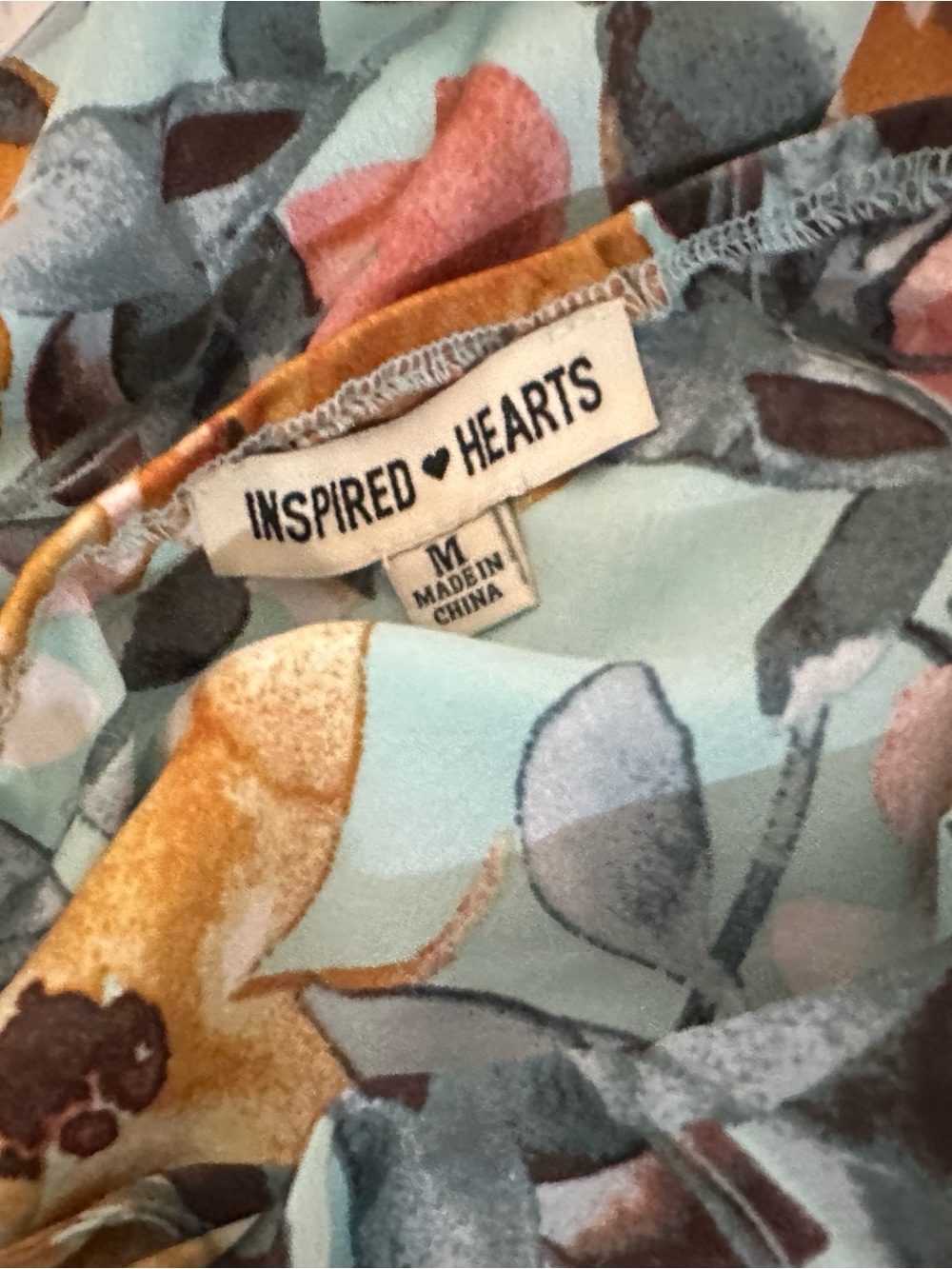 Inspired Hearts Floral Midi Dress in Aqua, Mustard & Gray